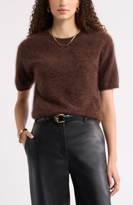 Nordstrom Nordstrom Brushed Cashmere Sweater Tee