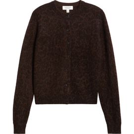 Nordstrom Nordstrom Brushed Leopard Print Cashmere Cardigan