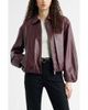 Nordstrom Nordstrom Bubble Hem Leather Jacket - 1