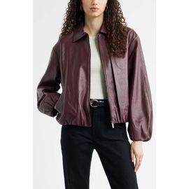Nordstrom Nordstrom Bubble Hem Leather Jacket