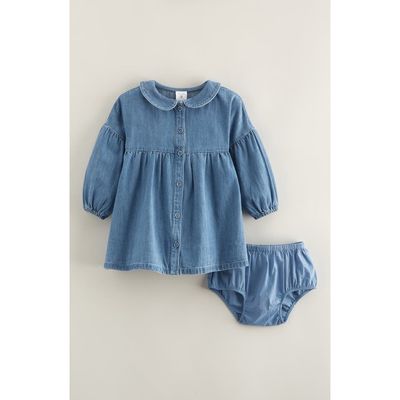 Nordstrom Nordstrom Bubble Sleeve Chambray Dress & Bloomers Set