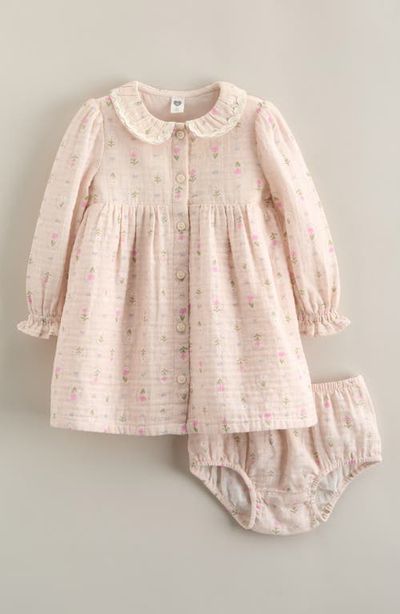 Nordstrom Nordstrom Button Front Long Sleeve Dress & Bloomers Set