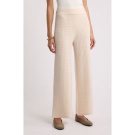 Nordstrom Nordstrom Cable Knit Wool & Cashmere Wide Leg Pants