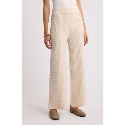 Nordstrom Nordstrom Cable Knit Wool & Cashmere Wide Leg Pants