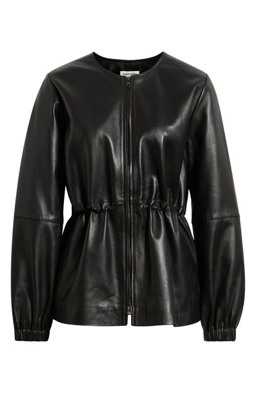 Nordstrom Nordstrom Cinch Waist Leather Jacket