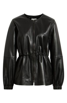 Nordstrom Nordstrom Cinch Waist Leather Jacket
