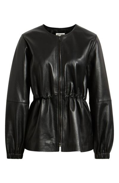 Nordstrom Nordstrom Cinch Waist Leather Jacket