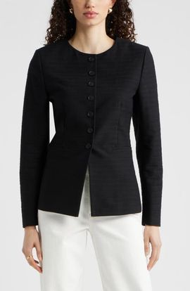 Nordstrom Nordstrom Collarless Textured Jacket