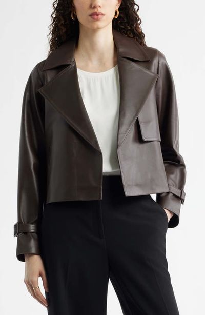 Nordstrom Nordstrom Crop Leather Trench Coat