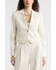 Nordstrom Nordstrom Crop One-Button Linen Blend Blazer - 1