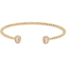 Nordstrom Nordstrom Cubic Zirconia Accent Shot Bead Cuff Bracelet