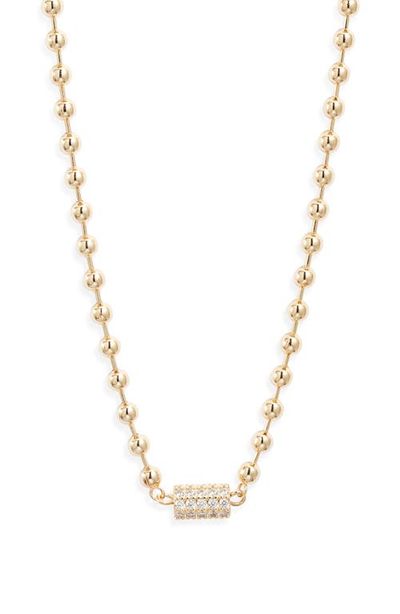 Nordstrom Nordstrom Cubic Zirconia Accent Shot Bead Necklace