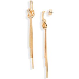 Nordstrom Nordstrom Cubic Zirconia Knot Tassel Drop Earrings