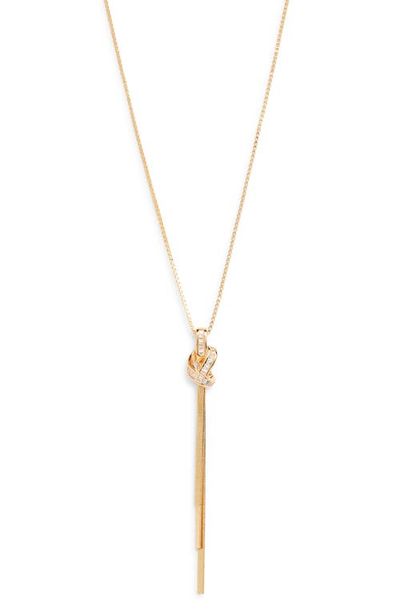 Nordstrom Nordstrom Cubic Zirconia Knot Tassel Pendant Necklace