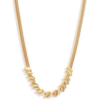 Nordstrom Nordstrom Cubic Zirconia Ridged Frontal Necklace