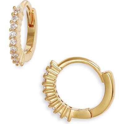 Nordstrom Nordstrom Cubic Zirconia Thin Huggie Hoop Earrings
