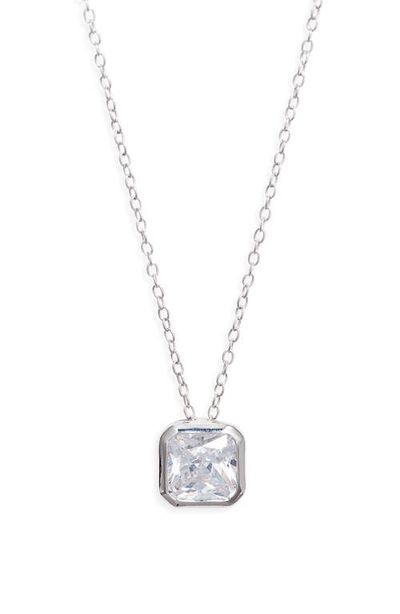 Nordstrom Nordstrom Cushion Cut Cubic Zirconia Pendant Necklace