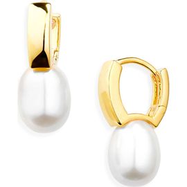 Nordstrom Nordstrom Demi Fine Freshwater Pearl Huggie Hoop Earrings