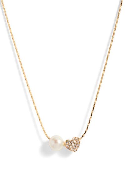 Nordstrom Nordstrom Demi Fine Heart & Freshwater Pearl Duo Pendant Necklace