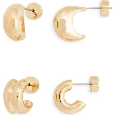Nordstrom Nordstrom Demi Fine Set of 2 Wide Hoop Earrings
