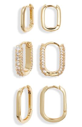 Nordstrom Nordstrom Demi Fine Set of 3 Oval Hoop Earrings