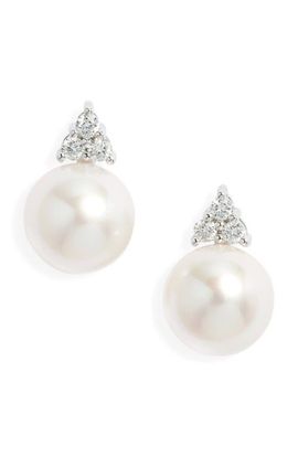 Nordstrom Nordstrom Diamond & Akoya Pearl Stud Earrings