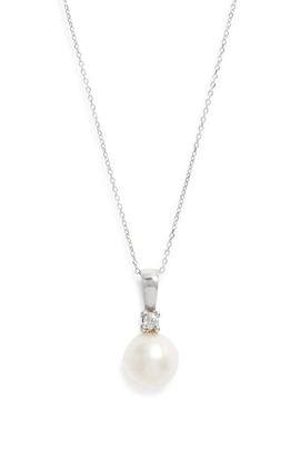 Nordstrom Nordstrom Diamond & Freshwater Pearl Pendant Necklace