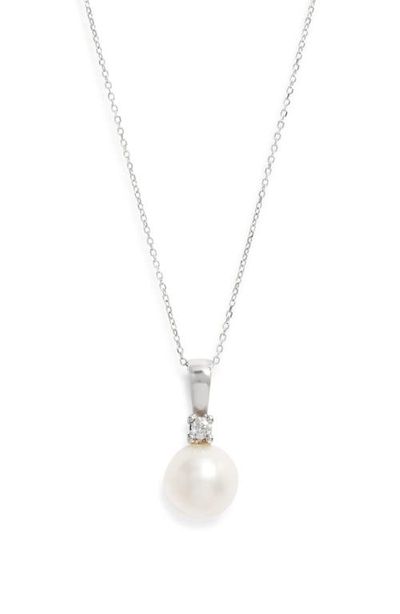 Nordstrom Nordstrom Diamond & Freshwater Pearl Pendant Necklace