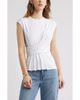 Nordstrom Nordstrom Draped Cap Sleeve Peplum Top - 1