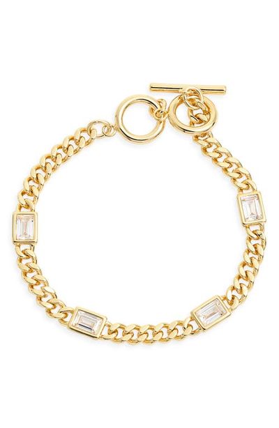 Nordstrom Nordstrom Emerald Cut Cubic Zirconia Toggle Bracelet