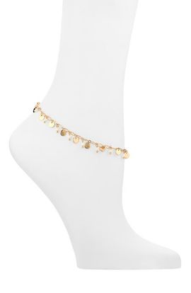 Nordstrom Nordstrom Faux Pearl & Coin Charm Anklet