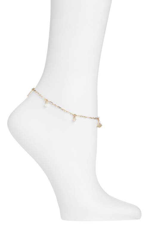 Nordstrom Nordstrom Faux Pearl & Cubic Zirconia Charm Anklet