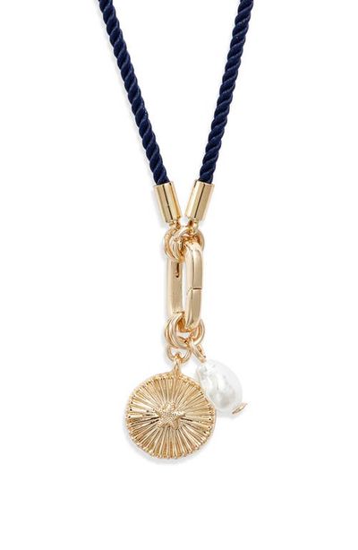 Nordstrom Nordstrom Faux Pearl Charm Cord Necklace