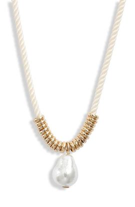 Nordstrom Nordstrom Faux Pearl Pendant Cord Necklace