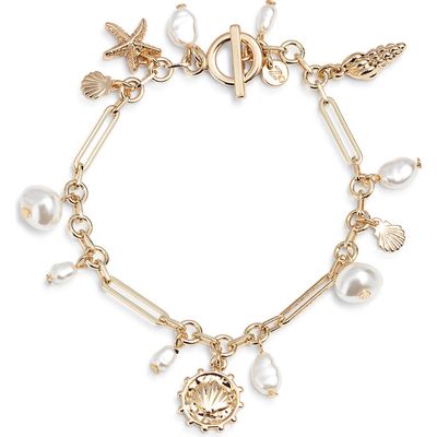 Nordstrom Nordstrom Faux Pearl Sea Charm Bracelet