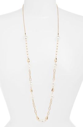 Nordstrom Nordstrom Faux Pearl Station Chain Long Necklace