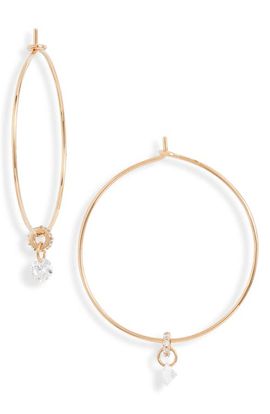 Nordstrom Nordstrom Floating Cubic Zirconia Hoop Earrings