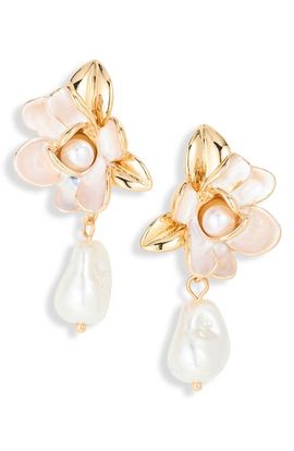 Nordstrom Nordstrom Floral Faux Pearl Drop Earrings