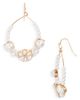 Nordstrom Nordstrom Floral Faux Pearl Teardrop Hoop Earrings - 1