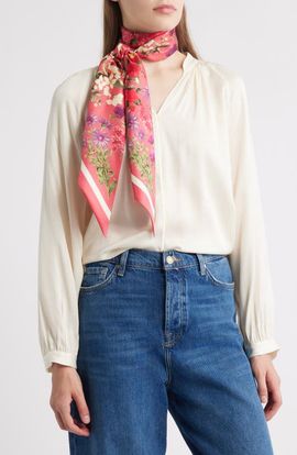 Nordstrom Nordstrom Floral Print Silk Skinny Scarf