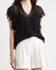 Nordstrom Nordstrom Flutter Sleeve Crinkle Chiffon Top - 1
