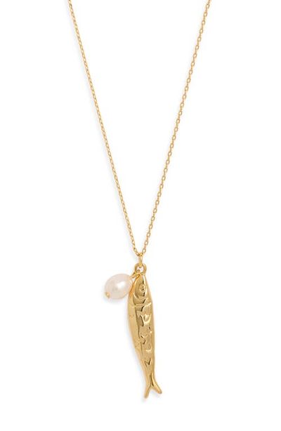 Nordstrom Nordstrom Freshwater Pearl Fish Pendant Necklace