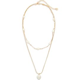 Nordstrom Nordstrom Freshwater Pearl Layered Pendant Necklace