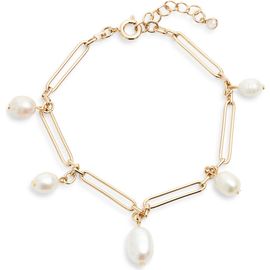 Nordstrom Nordstrom Freshwater Pearl Paper Clip Chain Bracelet