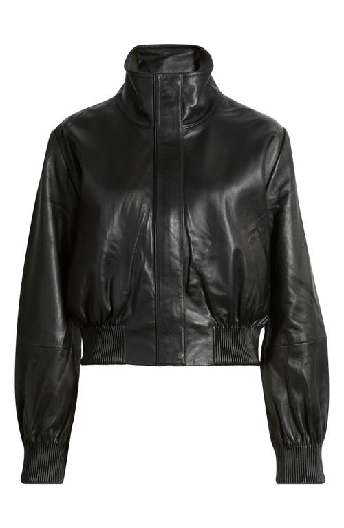 Nordstrom Nordstrom Funnel Neck Leather Bomber Jacket