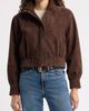 Nordstrom Nordstrom Funnel Neck Suede Bomber Jacket - 1