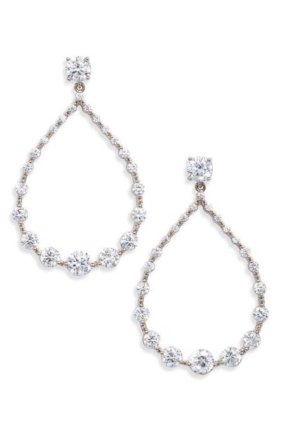 Nordstrom Nordstrom Graduated Cubic Zirconia Frontal Hoop Earrings