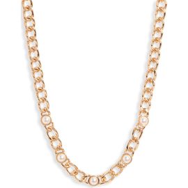 Nordstrom Nordstrom Imitation Pearl Accent Curb Chain Necklace