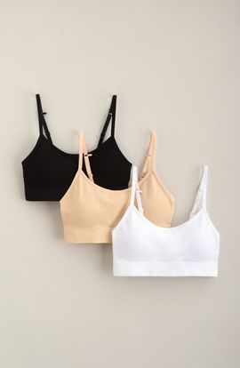 Nordstrom Nordstrom Kids' 3-Pack Seamless Rib Bralettes