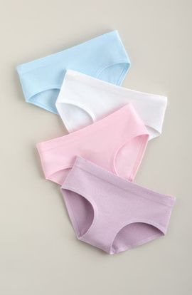 Nordstrom Nordstrom Kids' 4-Pack Seamless Rib Hipster Panties